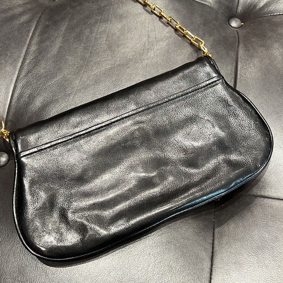 Tory Burch Reva Logo Black Crossbody Bag Gold Chain Leather Handbag w/ D… - Picture 7 of 8